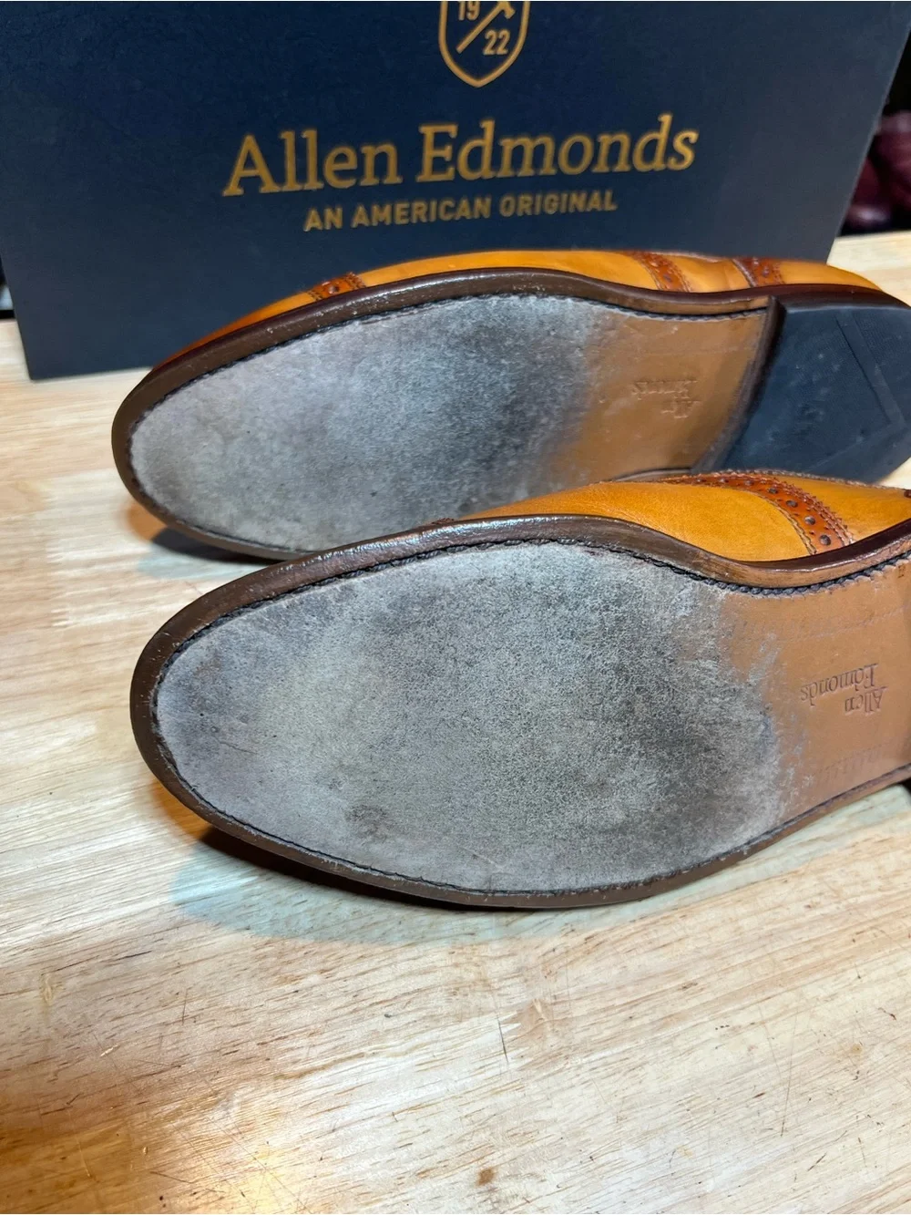 Allen Edmonds Strand Men’s Walnut Leather Cap Toe Oxfords w/ Patinas Sz 9D 🇺🇸